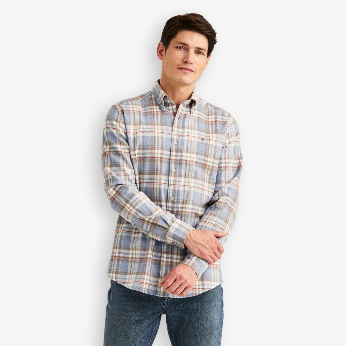 Happy Flannel Check Shirt Blue