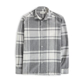 Heavy Flannel Check Overshirt Grey