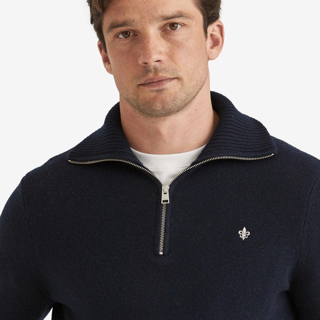 Hertford Merino Half Zip Navy