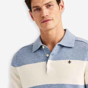 Hertford Knitted Polo Blue