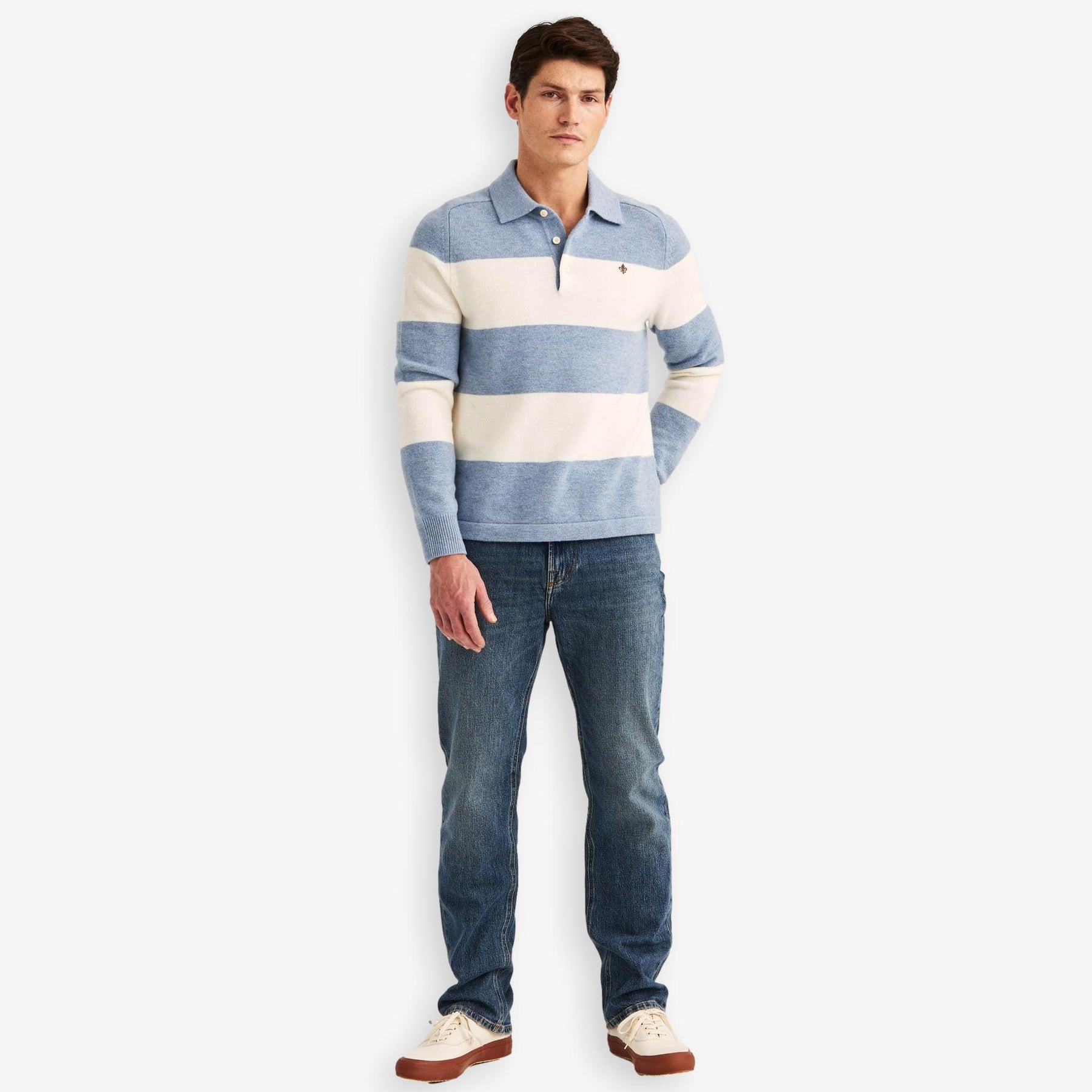 Hertford Knitted Polo Blue