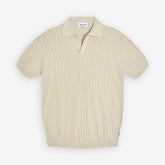 Ip Knitted Short Sleeve Polo Champagne Beige