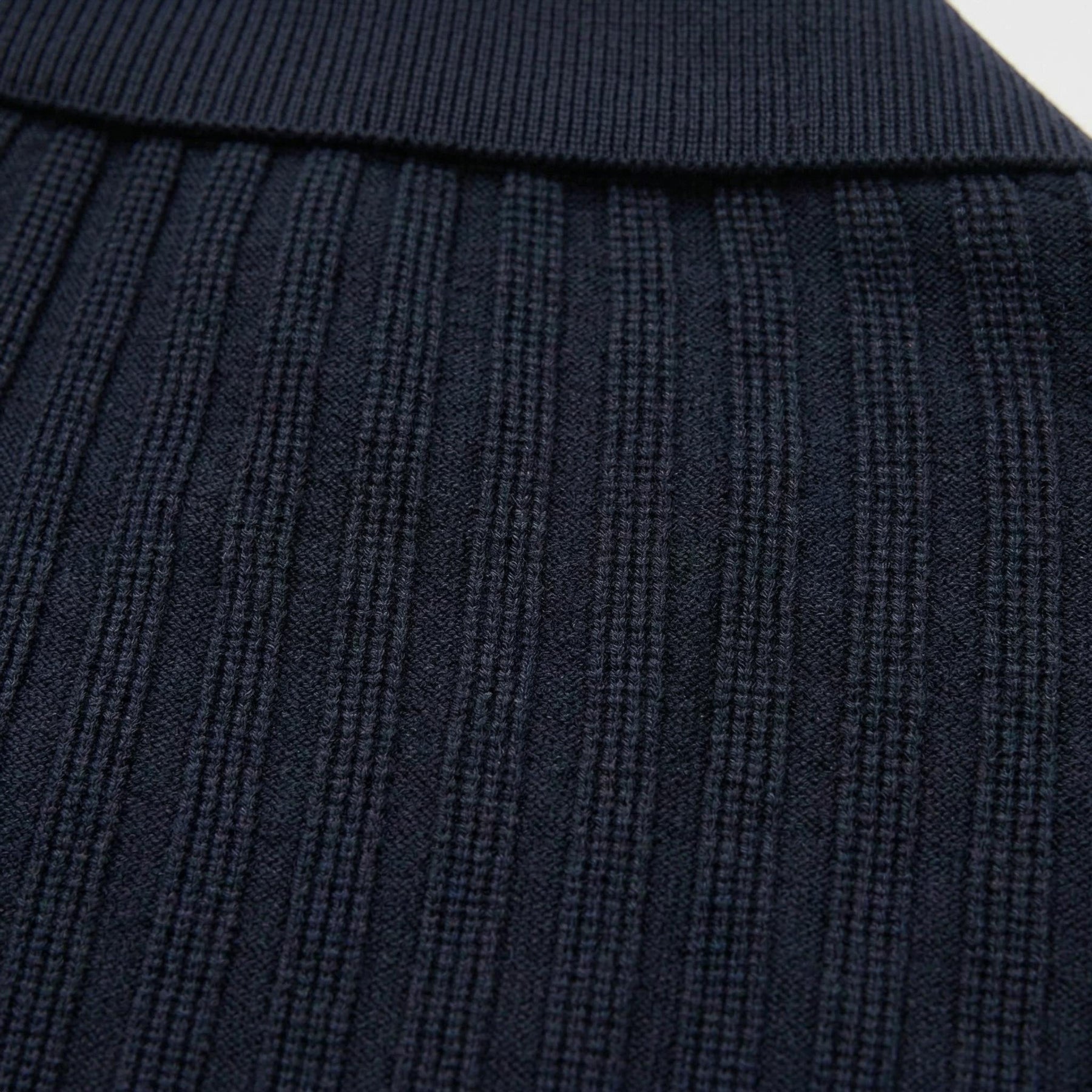 Ip Knitted Short Sleeve Polo Dark Navy