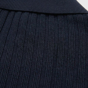 Ip Knitted Short Sleeve Polo Dark Navy