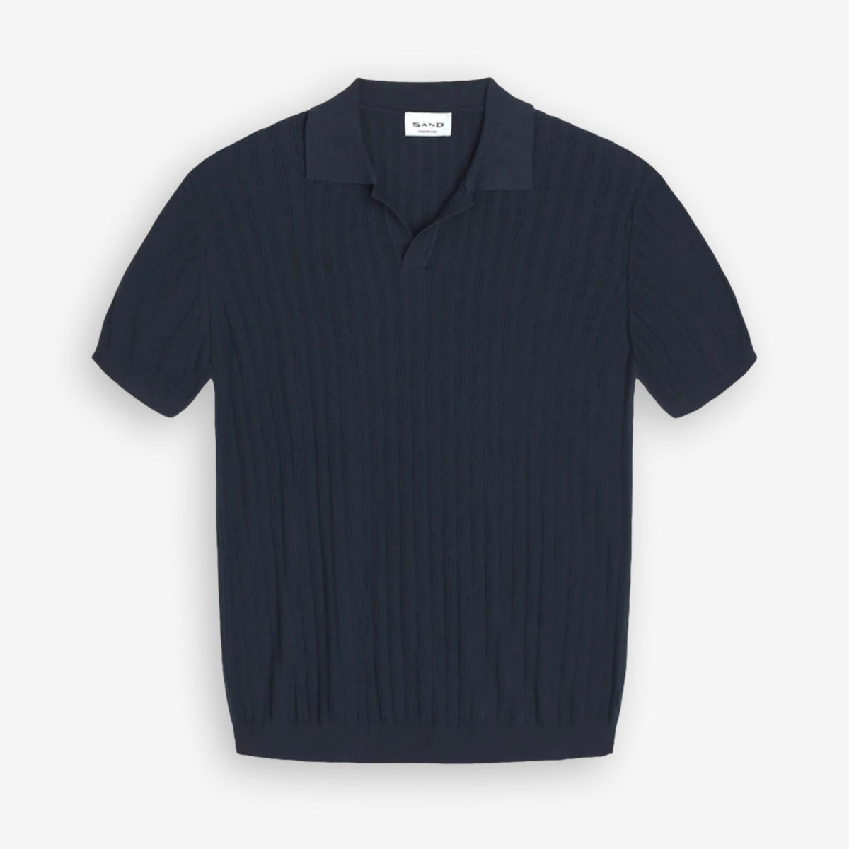 Ip Knitted Short Sleeve Polo Dark Navy