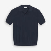 Ip Knitted Short Sleeve Polo Dark Navy