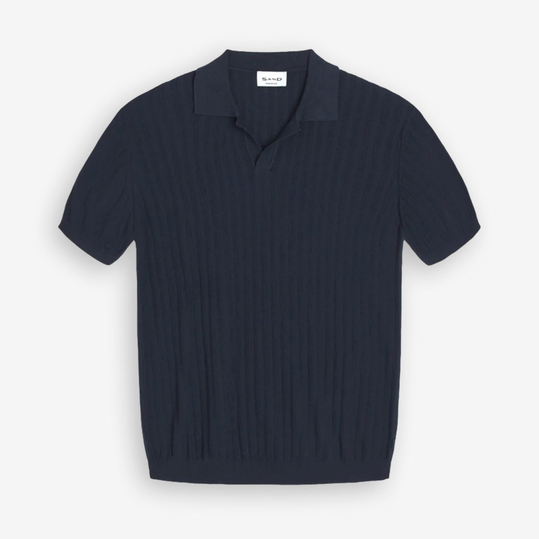 Ip Knitted Short Sleeve Polo Dark Navy