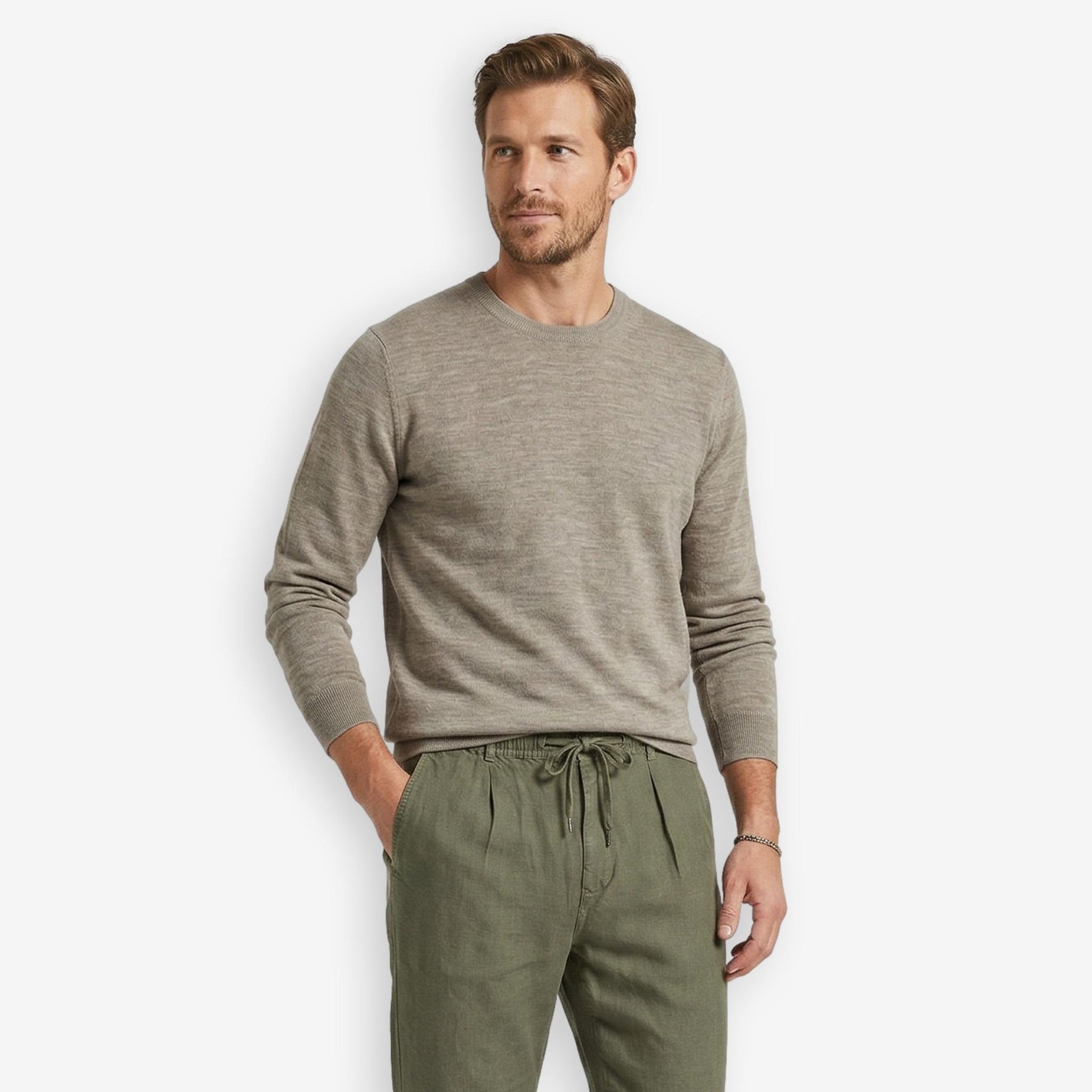 Iq Cool Wool Crewneck Sweater Light Sand