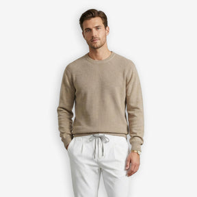 Iq Cotton Crewneck Sweater Light Brown