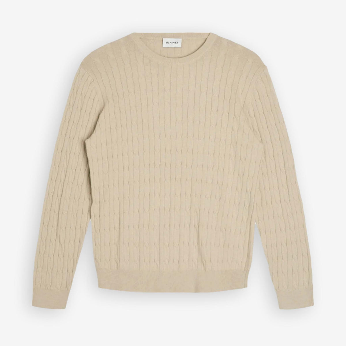 Iq Cottoncash Cable Crewneck Sweater Beige