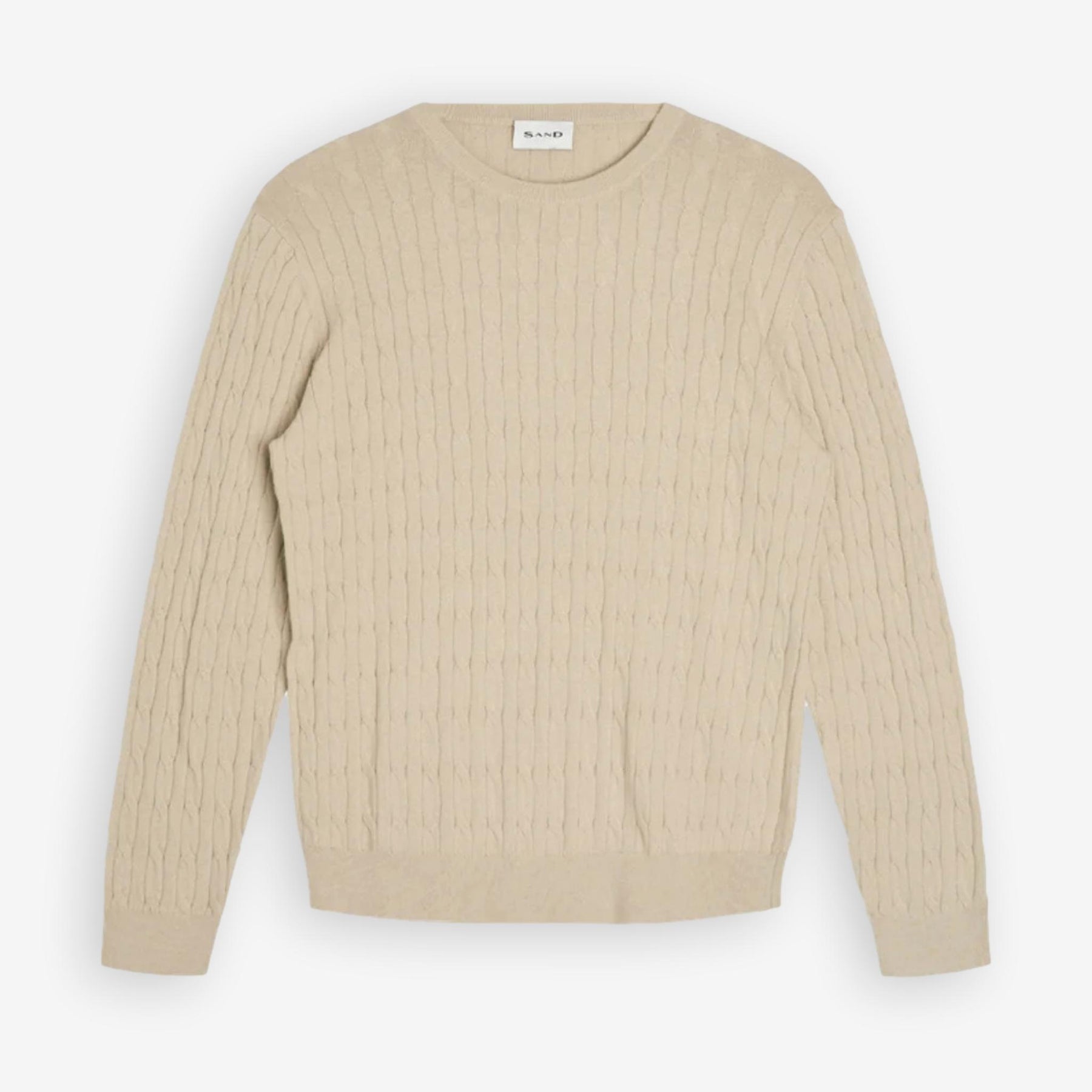Iq Cottoncash Cable Crewneck Sweater Beige