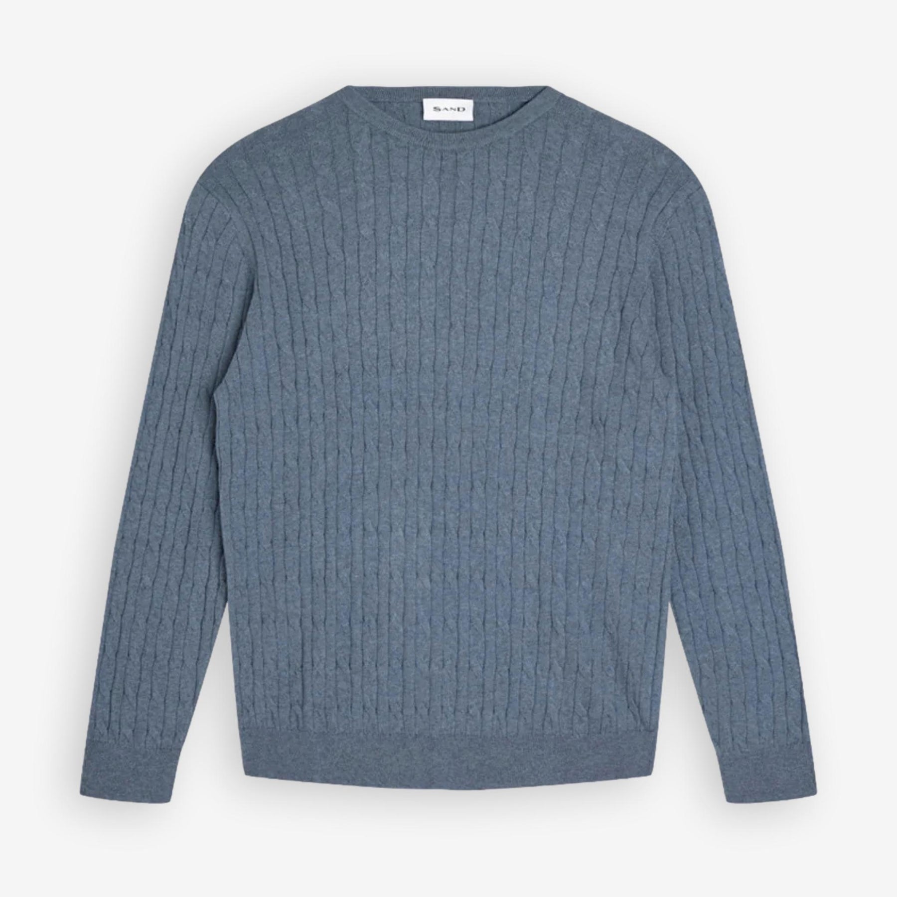 Iq Cottoncash Cable Crewneck Sweater Blue