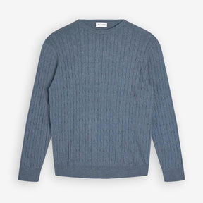 Iq Cottoncash Cable Crewneck Sweater Blue