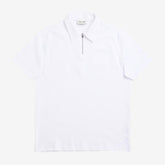 Jersey Zip Polo Short Sleeve White