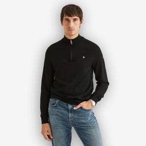 John Merino Half Zip Black-Morris Stockholm-Phrase