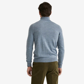 John Merino Half Zip Blue