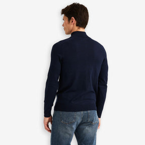 John Merino Half Zip Blue