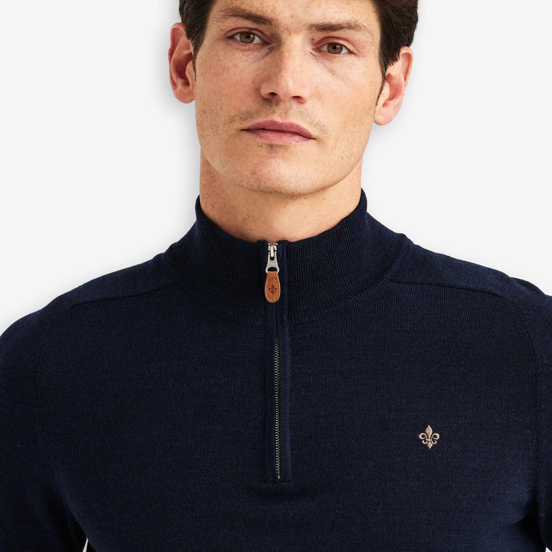 John Merino Half Zip Blue