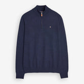 John Merino Half Zip Blue