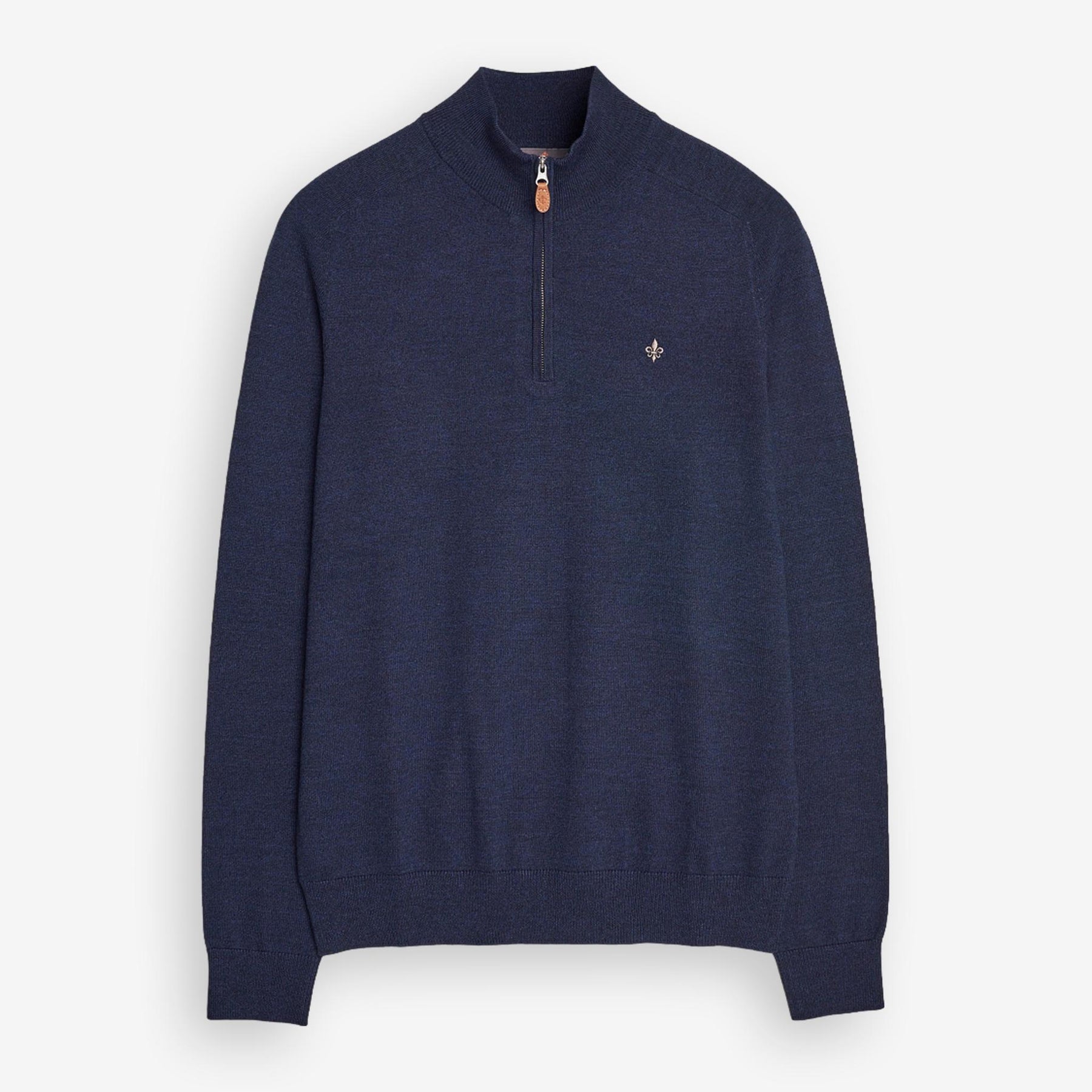 John Merino Half Zip Blue