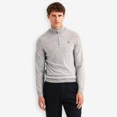 John Merino Half Zip Light Grey