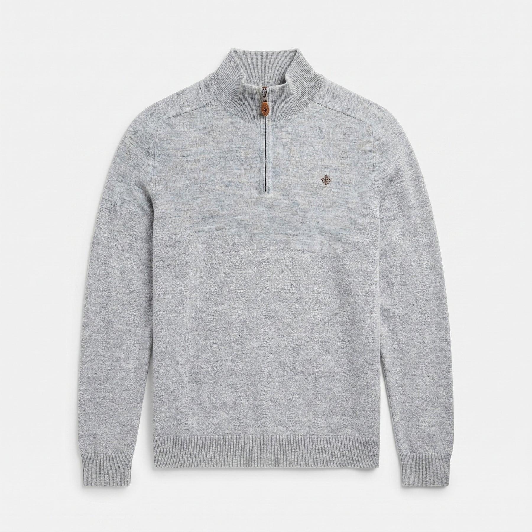 John Merino Half Zip Light Grey