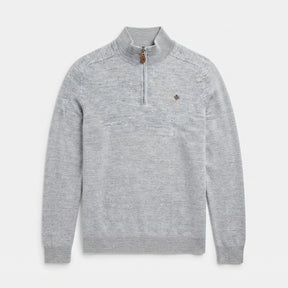 John Merino Half Zip Light Grey