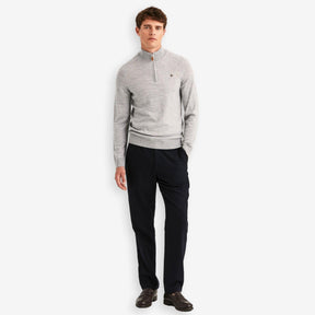John Merino Half Zip Light Grey