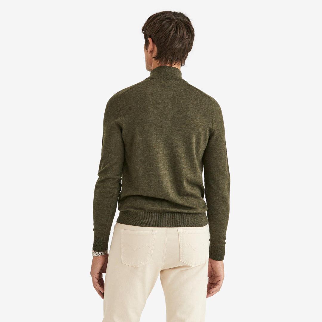 John Merino Half Zip Olive