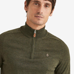 John Merino Half Zip Olive