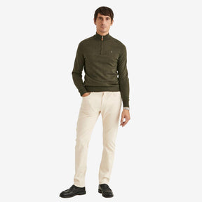 John Merino Half Zip Olive