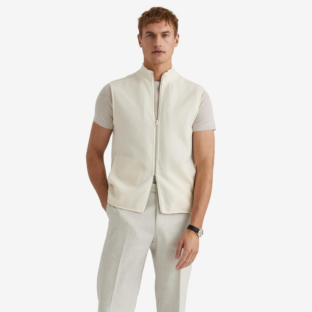 Kayden Cotton/Cashmere Vest Offwhite
