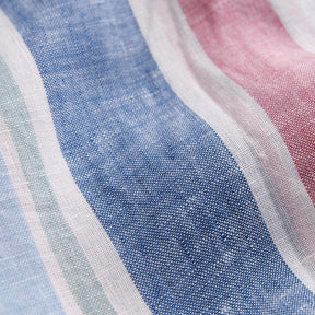 Linen Happy Stripe Shirt Blue