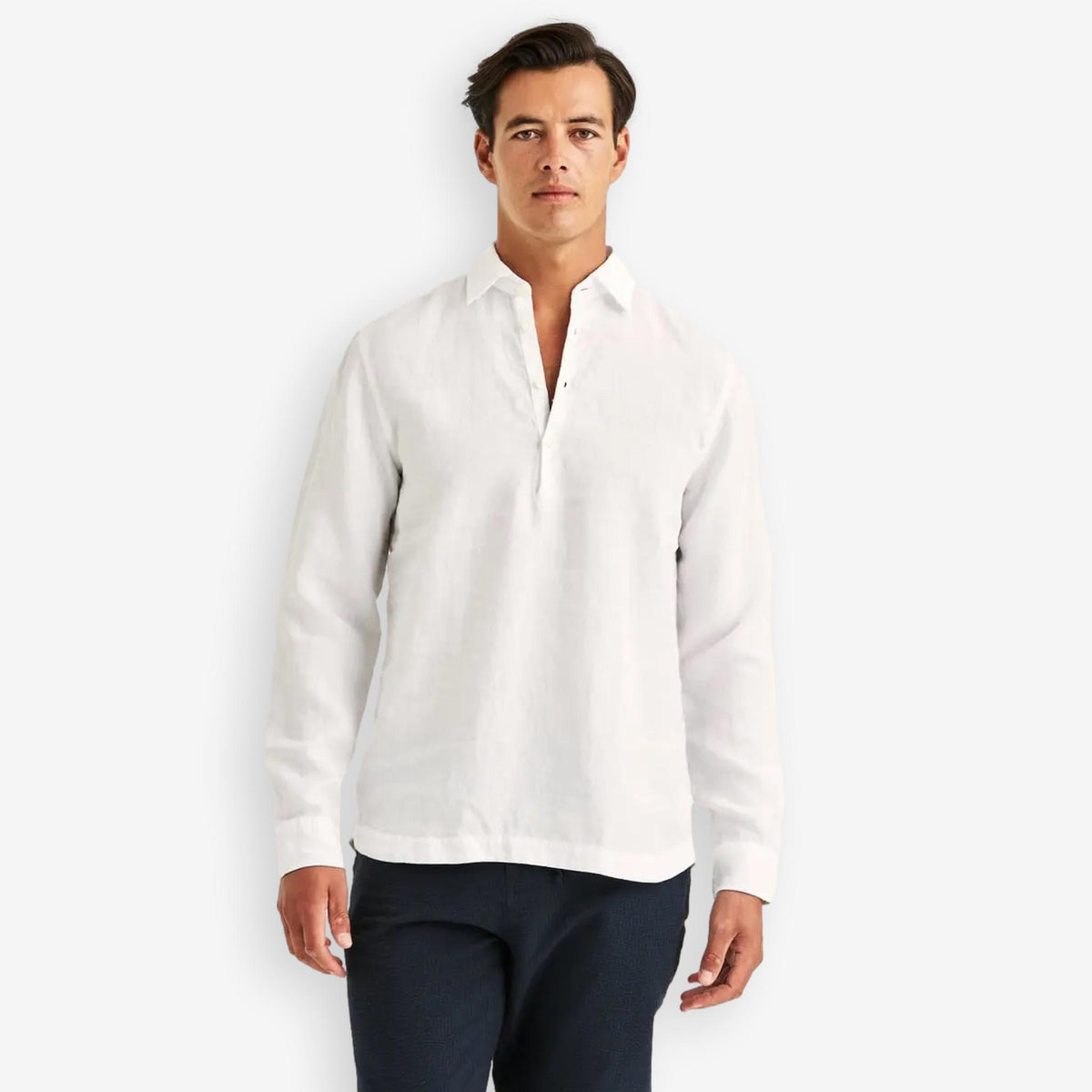 Linen Popover Shirt Offwhite