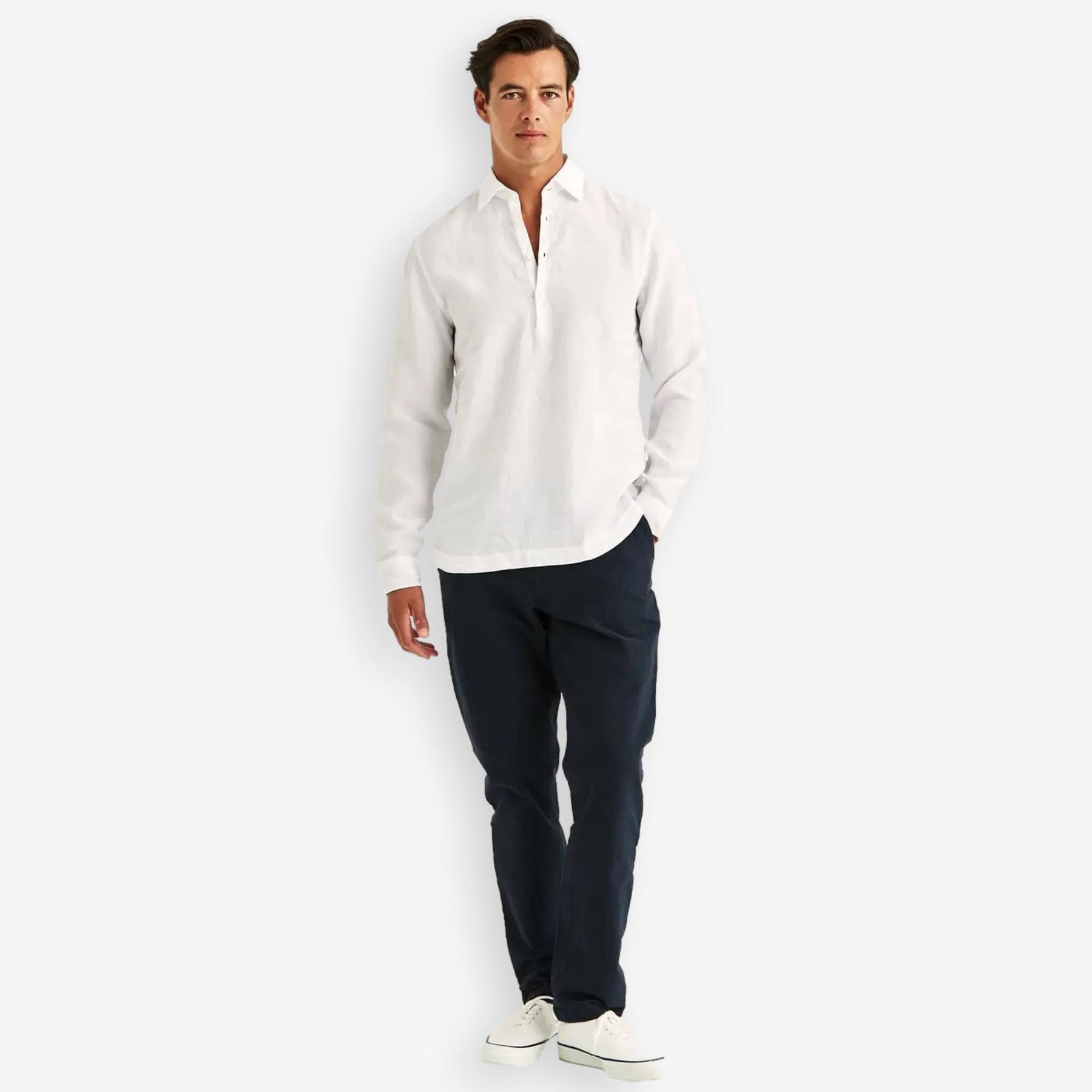 Linen Popover Shirt Offwhite