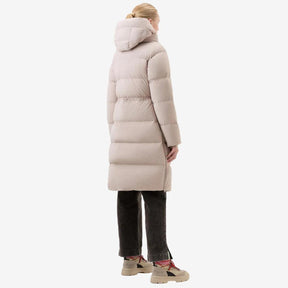 Long Down Stretch Parka Light Taupe