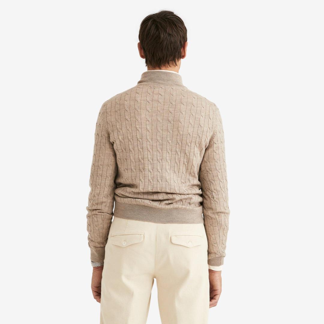 Merino Cable John Zip Khaki