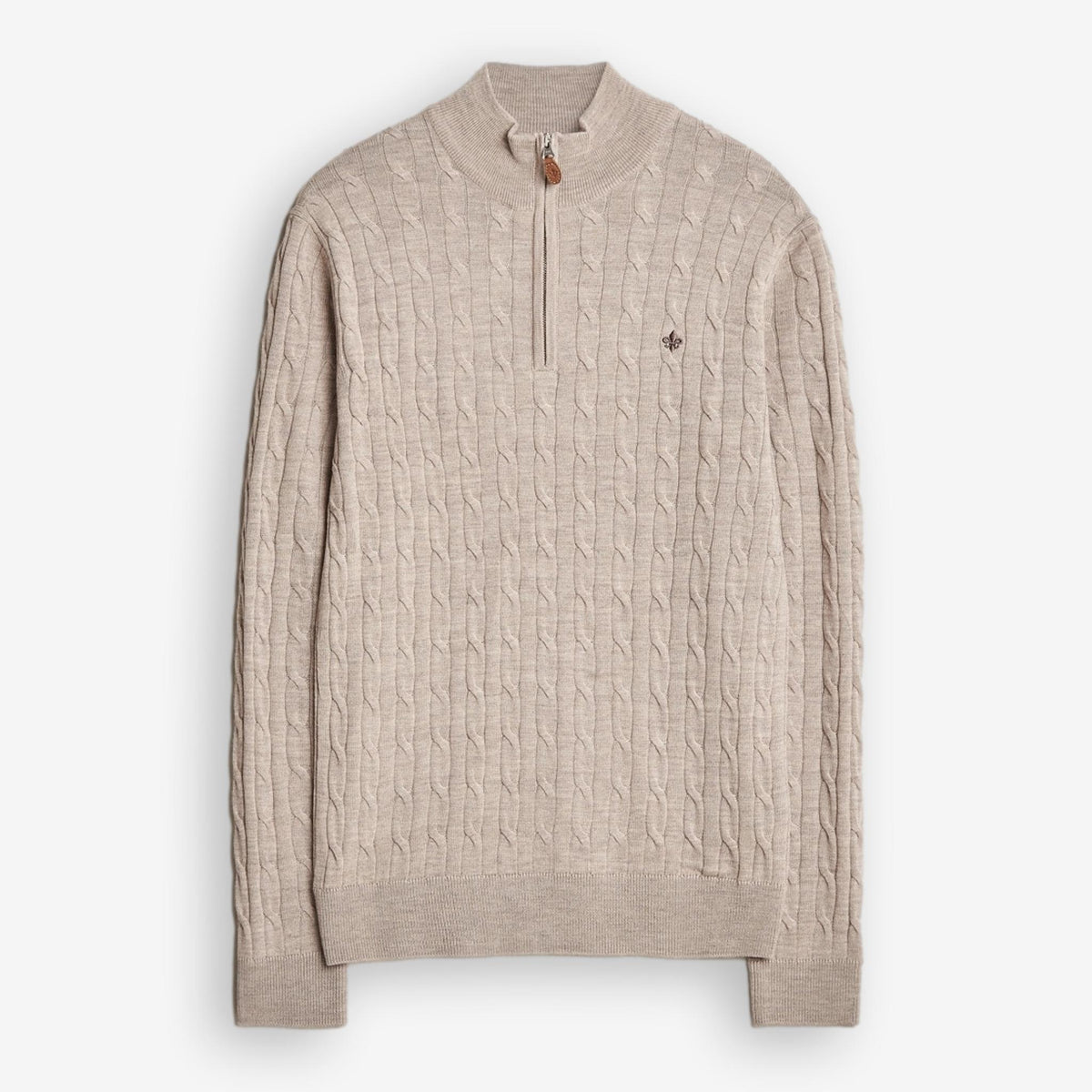 Merino Cable John Zip Khaki-Morris Stockholm-Phrase