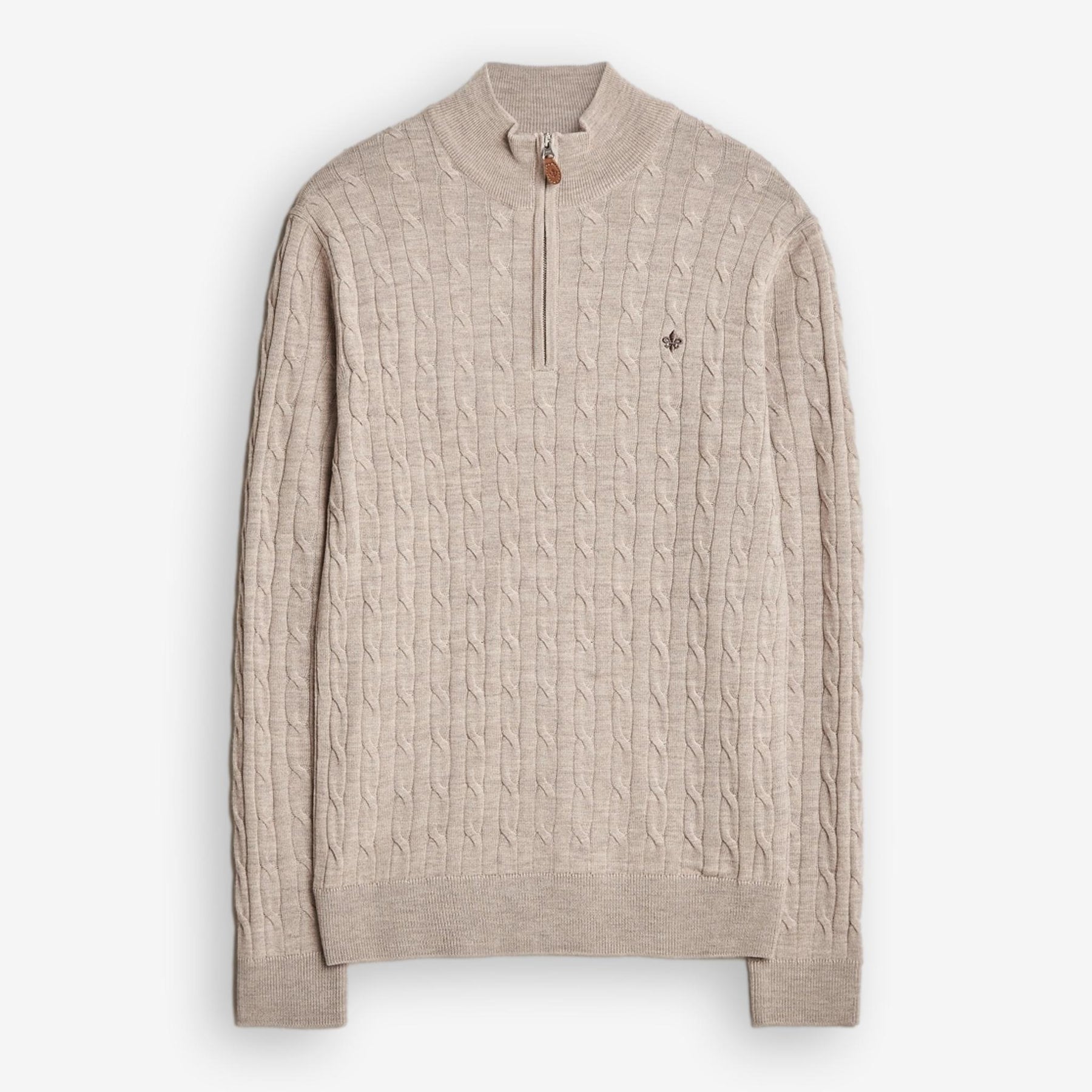 Merino Cable John Zip Khaki-Morris Stockholm-Phrase