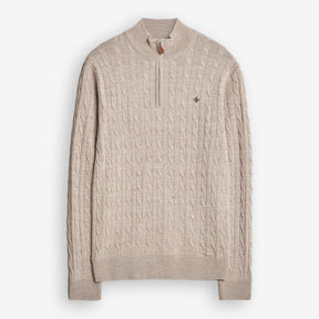 Merino Cable John Zip Khaki-Morris Stockholm-Phrase