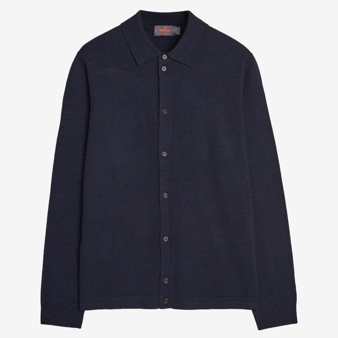 Merino Knitted Shirt Navy-Skjorte-Morris Stockholm-Phrase