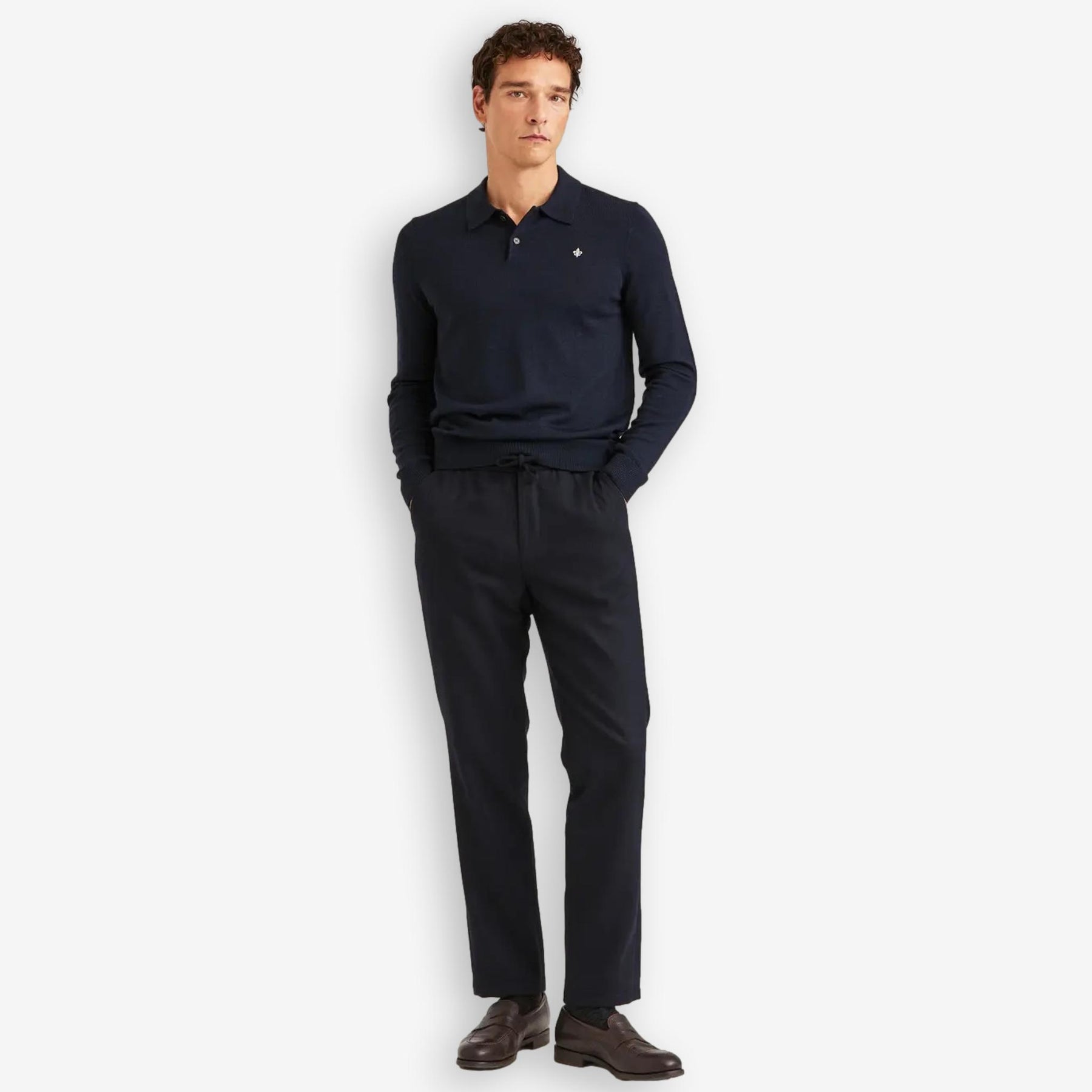 Merino Polo Knit Navy