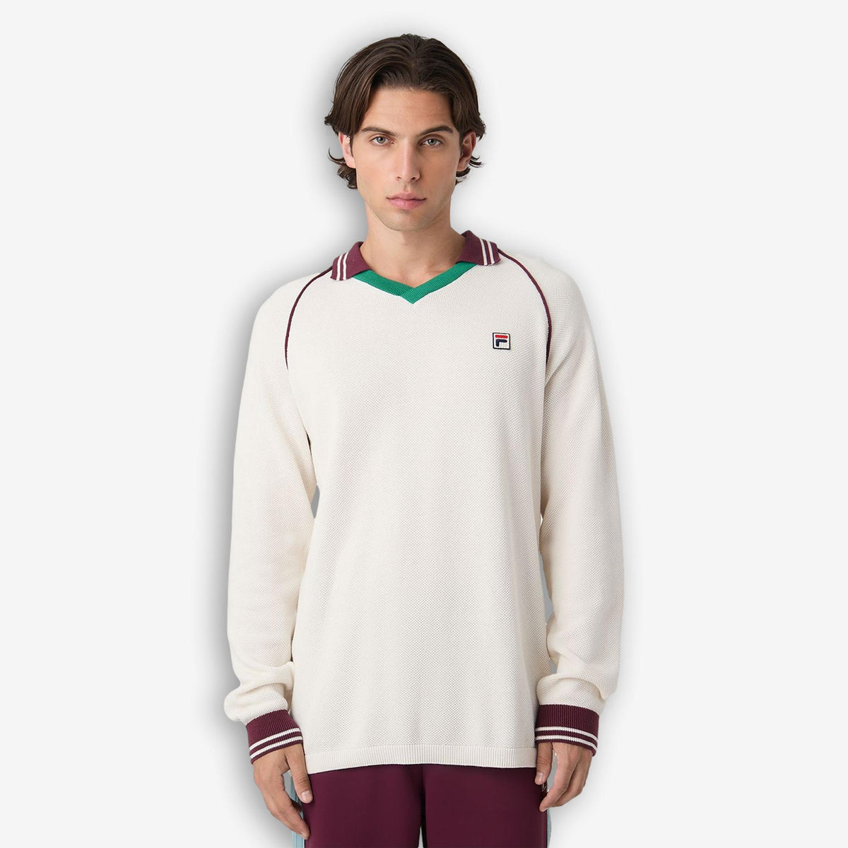 Molinazzo Knit Polo Sweater Offwhite