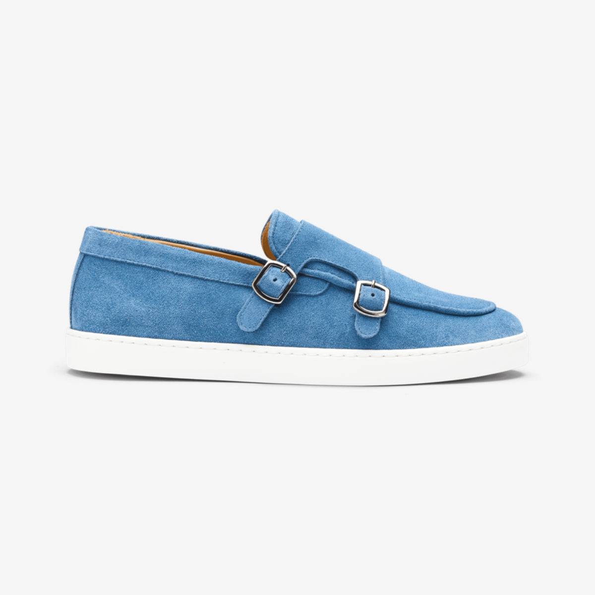 Monk Strap Sneaker Suede Ocean Blue