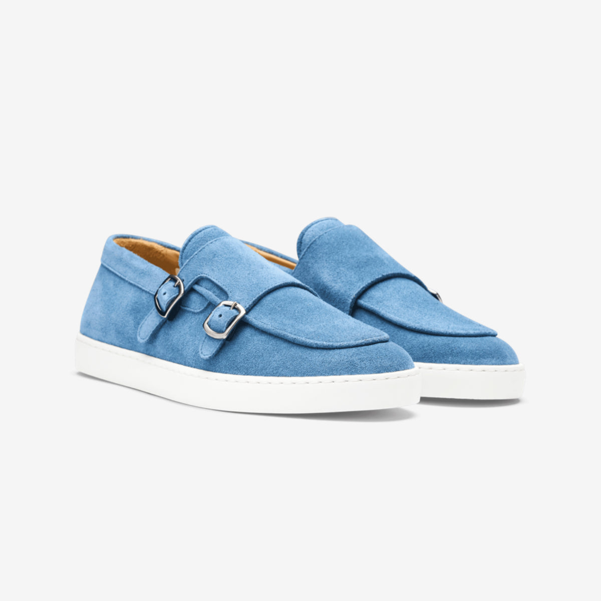 Monk Strap Sneaker Suede Ocean Blue