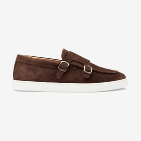 Monk Strap Sneaker Suede Sparrow Brown
