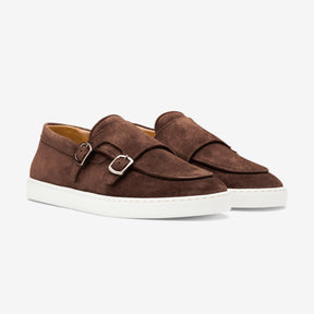 Monk Strap Sneaker Suede Sparrow Brown