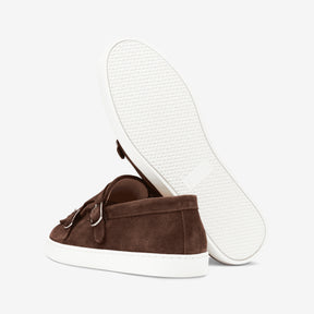 Monk Strap Sneaker Suede Sparrow Brown