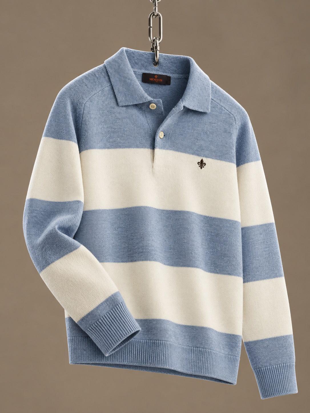 Hertford Knitted Polo Blue