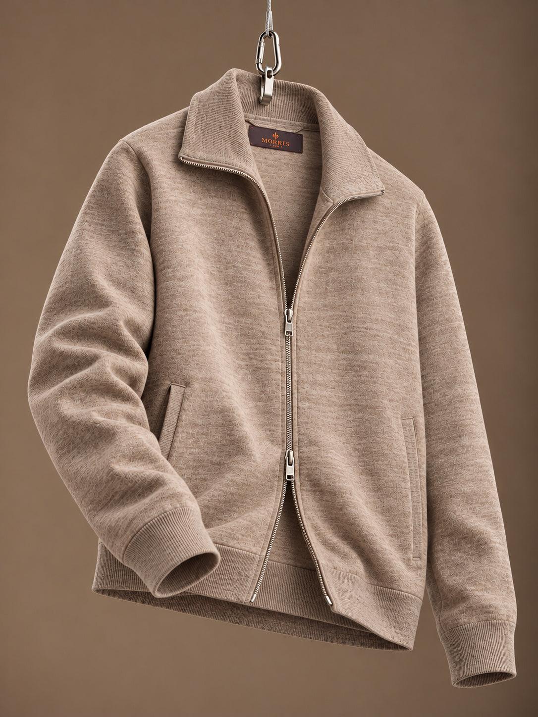 Cork Knitted Zip Jacket Khaki